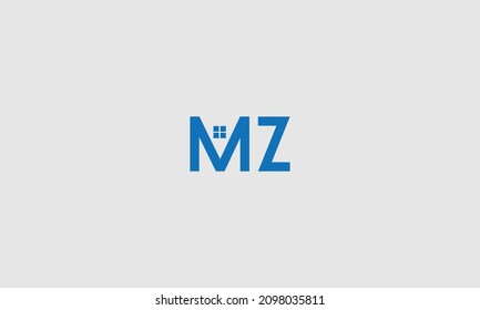 Initial letter MZ uppercase modern logo design template elements. Vector