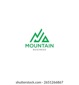 Initial letter N abstract logo with a combination of shape mountain and investment analytics logo design template. Marketing, sales and growth graphic design vector illustration.