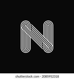 Initial letter N or alphabet N. Vector logo design