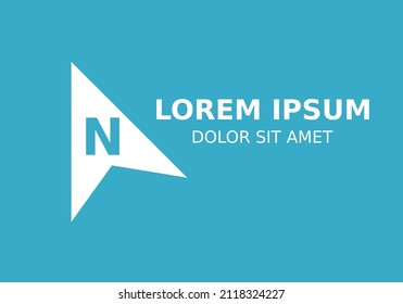 Initial Letter N with Arrow Logo Design Inspiration in blue background.
