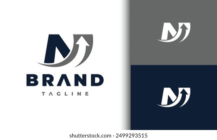 initial letter n arrow up logo