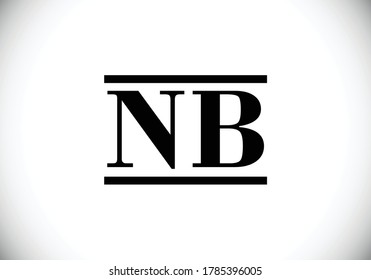 Initialbuchstabe N B Logo Design. Monogram Logo. Grafisches Alphabet-Symbol für Unternehmensidentität.