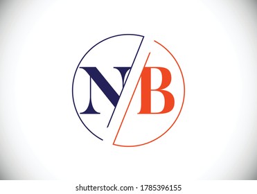 Initial Letter N B Logo Design. Monogram logo. Graphic Alphabet Symbol for Corporate Business Identity.