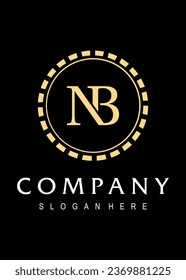  Initial letter N B logo vector design