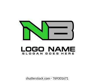 Initial letter N & B logo template vector