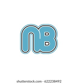 initial letter n and b. nb monogram outline logo