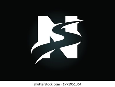 Initial Letter N with backspace S or pathway Logo design vector template, Graphic Alphabet Symbol for Corporate Business Identity