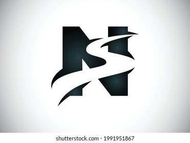 Initial Letter N with backspace S or pathway Logo design vector template, Graphic Alphabet Symbol for Corporate Business Identity