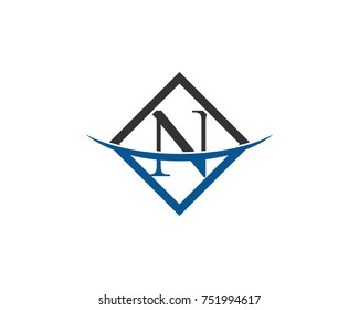 initial letter N black blue