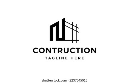 Initial letter n building contruction logo, icon, symbol