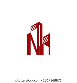 Initial Letter N Building Logo.