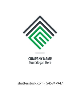 Initial Letter N C Maze Concept Design Logo