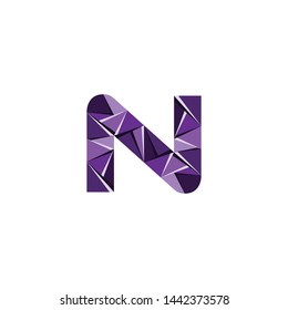initial letter N capital abstract triangle logo vector