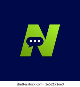 Initial Letter N Chat Logo Design
