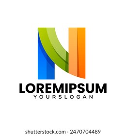 letra inicial en diseño de logotipo colorido 