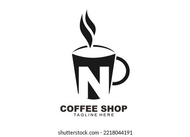 initial Letter N cooffee shop logo