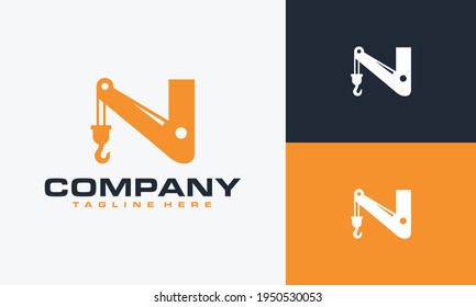 initial letter N crane logo