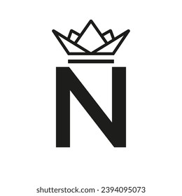 Initial Letter N Crown Logo. Crown Logo for Beauty, Fashion, Star, Elegant, Luxury Sign