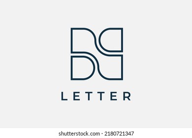 Initial Letter n and d Square Line For Business or Branding Logo Vector Template Design