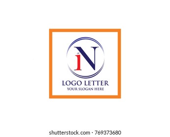 initial letter i and N design Logo Vector Graphic Branding Letter Element.