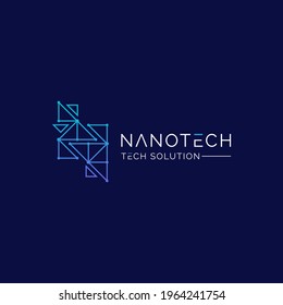 Initial Letter N with Digital Triangle Style Concept Logo Design. Usable For Business and Tech Company Logo Design.
