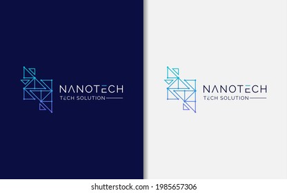 Initial Letter N with Digital Triangle Style Concept Logo Design. Usable For Business and Tech Company Logo Design.