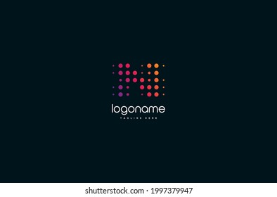 Initial letter N dot technology logo design