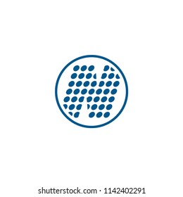 Initial letter n dots logo design template