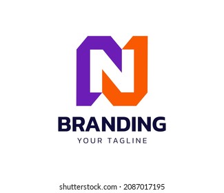 Initial Letter N Editable Logo Template
