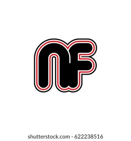 initial letter n and f. nf monogram outline logo
