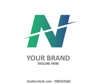 Initial Letter N Fast Logo Design
