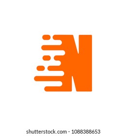 Initial Letter N Fast Speed Logo Design Template