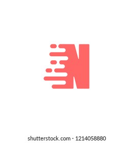 Initial Letter N Fast Speed Logo Design Template