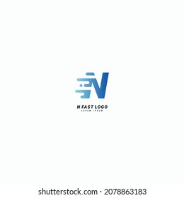 Letra inicial N Modelo de diseño de logotipo de velocidad rápida