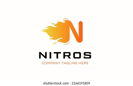 Initial Letter N and fire Logo. Flame logo isolated on White Background. Usable for Business and Branding Logos. Vector Graphic Branding Element