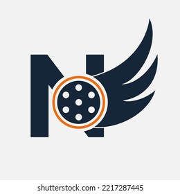 Initial Letter N Flim Logo. Flim logo, Movie, Feather, Wing, Reel logo design template Template