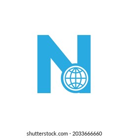 Elemento de plantilla de diseño del logotipo de la letra inicial N globo. Vector Eps10