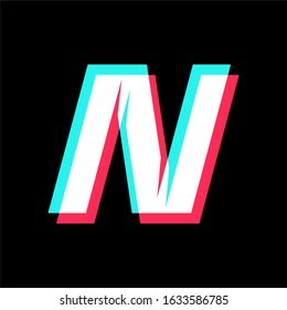 initial letter N with glyph effect.