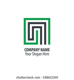 Initial Letter N GN Maze Concept Design Logo