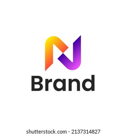 Initial Letter N gradient color Logo.
