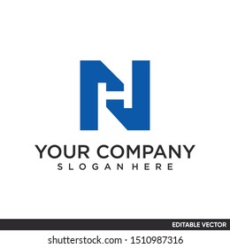 initial letter N and H logo monogram modern 
