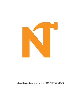 Initial Letter N Hammer Logo Design Inspiration