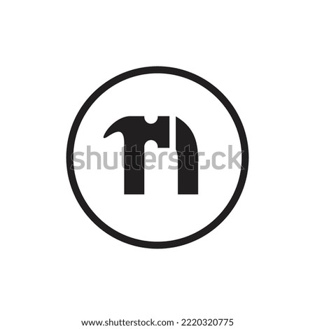 Initial letter n hammer logo icon template vector