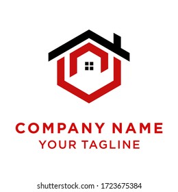 initial letter N home logo design