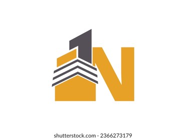 Initial Letter N home Logo Vector Design Template. 