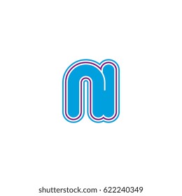 initial letter n and i. ni monogram outline logo