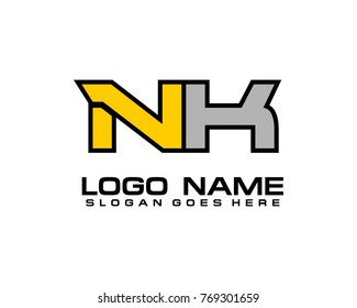 Initial letter N & K logo template vector