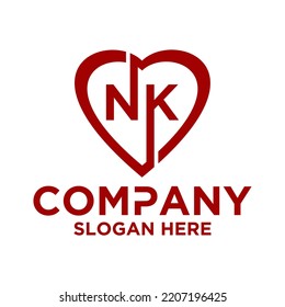 Ursprünglicher Buchstabe n k in Logoform, Vektordesign