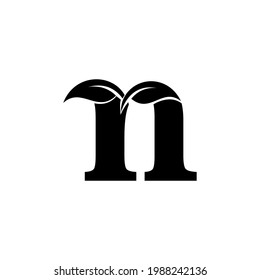 initial letter n leaf logo icon design elements, logos of herbs, agriculture, medicine, trademarks, etc.