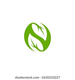 Initial Letter N Leaf Logo. icon, nature, water, tree, spring, floral,